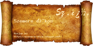 Szemere Ákos névjegykártya